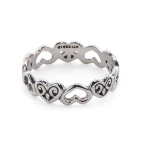 ANNIKA WITT Silver Made In Bali Sterling Silver Oxidized Multi Heart Band Ring